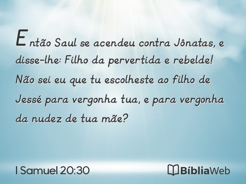 I Samuel 20:30 em imagem para compartilhar