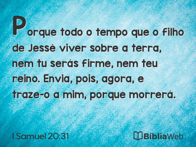 I Samuel 20:31 em imagem para compartilhar