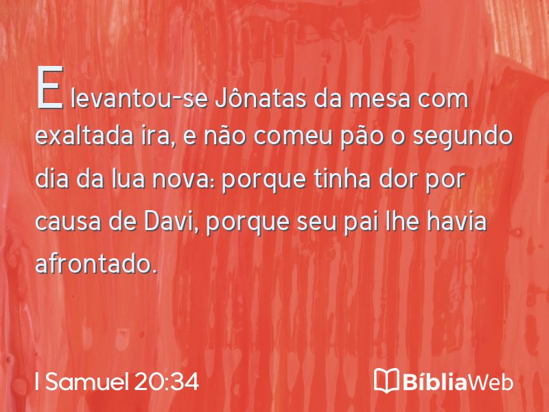 I Samuel 20:34 em imagem para compartilhar