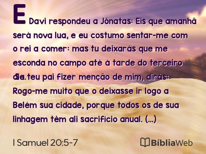 I Samuel 20:5-7 em imagem para compartilhar