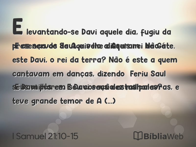 I Samuel 21:10-15 em imagem para compartilhar