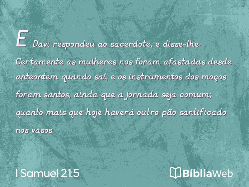 I Samuel 21:5 em imagem para compartilhar