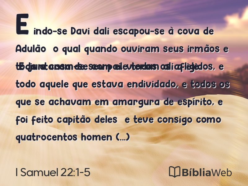 I Samuel 22:1-5 em imagem para compartilhar