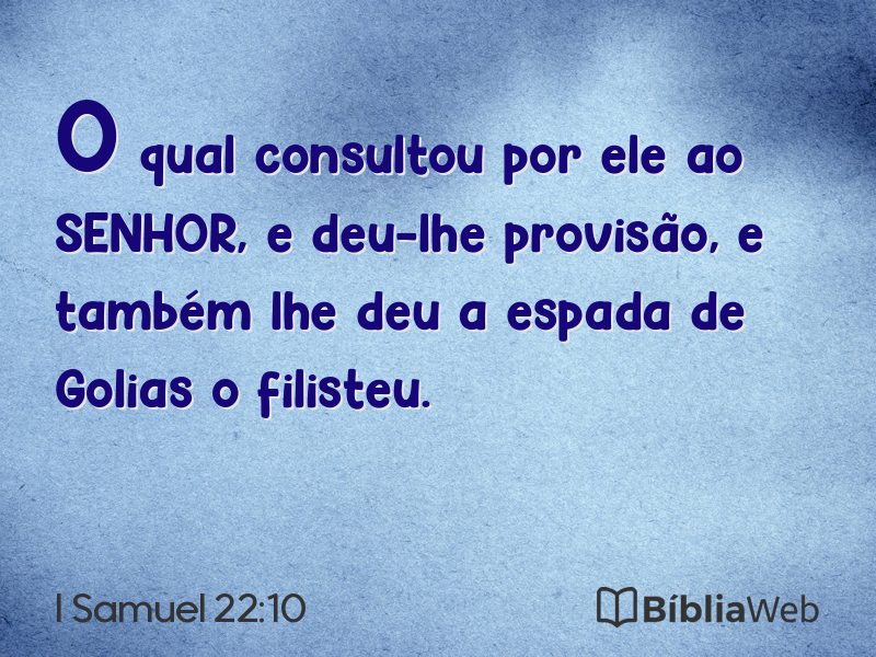 I Samuel 22:10 em imagem para compartilhar