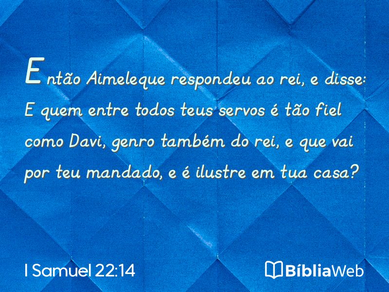 I Samuel 22:14 em imagem para compartilhar