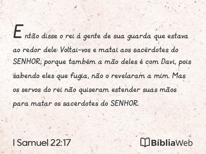 I Samuel 22:17 em imagem para compartilhar