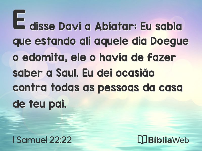 I Samuel 22:22 em imagem para compartilhar