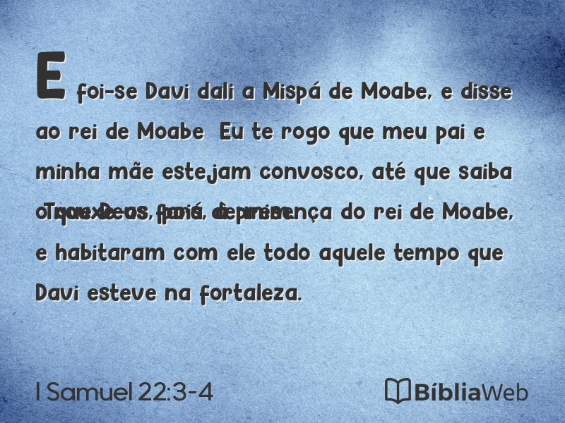 I Samuel 22:3-4 em imagem para compartilhar
