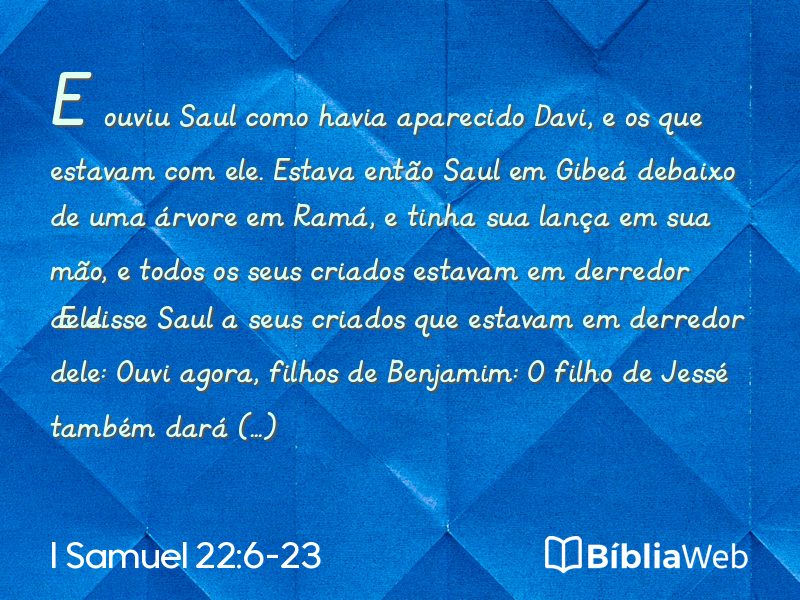 I Samuel 22:6-23 em imagem para compartilhar