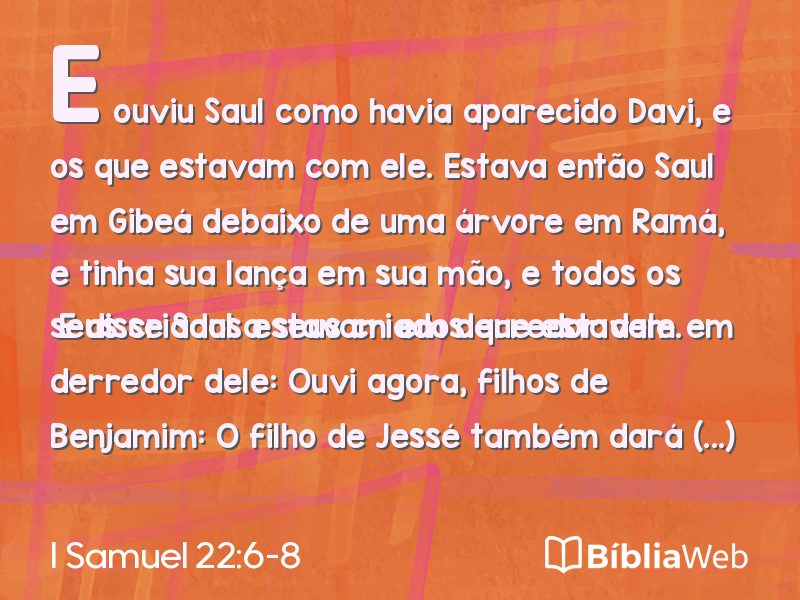 I Samuel 22:6-8 em imagem para compartilhar