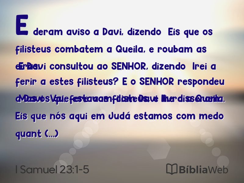 I Samuel 23:1-5 em imagem para compartilhar