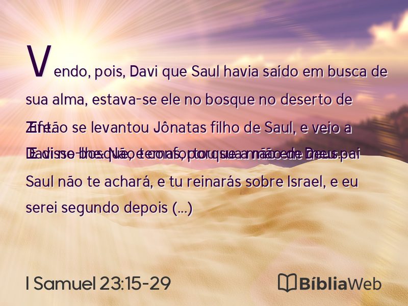 I Samuel 23:15-29 em imagem para compartilhar
