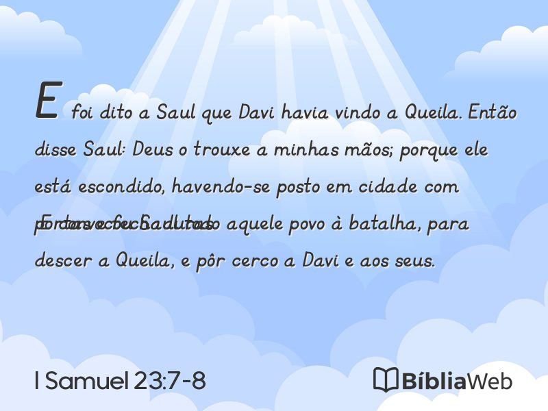 I Samuel 23:7-8 em imagem para compartilhar