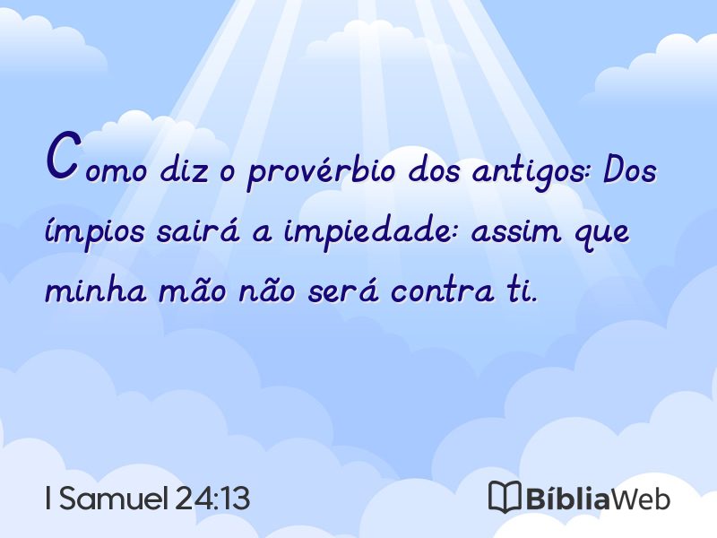 I Samuel 24:13 em imagem para compartilhar
