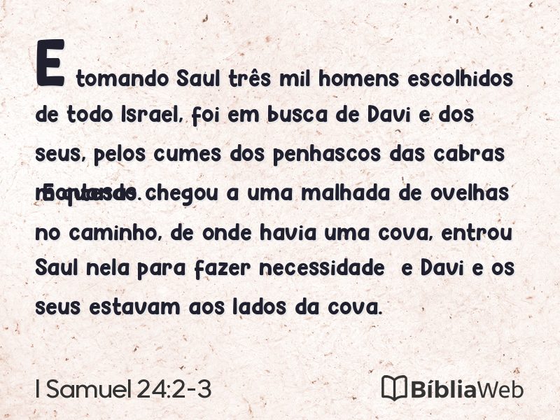 I Samuel 24:2-3 em imagem para compartilhar