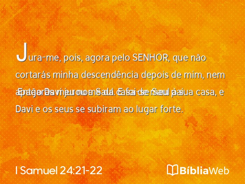 I Samuel 24:21-22 em imagem para compartilhar
