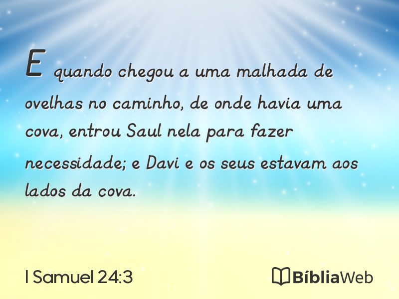 I Samuel 24:3 em imagem para compartilhar