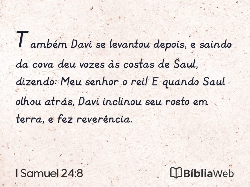 I Samuel 24:8 em imagem para compartilhar