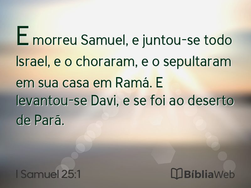 I Samuel 25:1 em imagem para compartilhar
