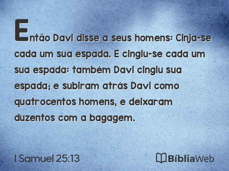 I Samuel 25:13 em imagem para compartilhar