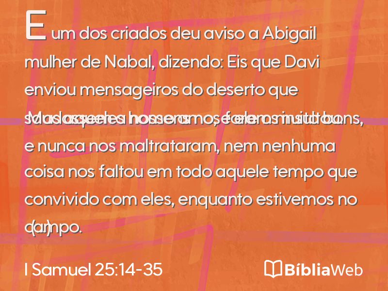 I Samuel 25:14-35 em imagem para compartilhar