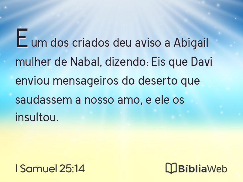 I Samuel 25:14 em imagem para compartilhar