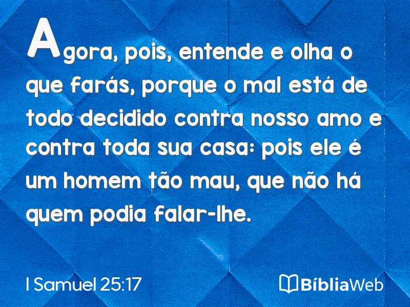 I Samuel 25:17 em imagem para compartilhar