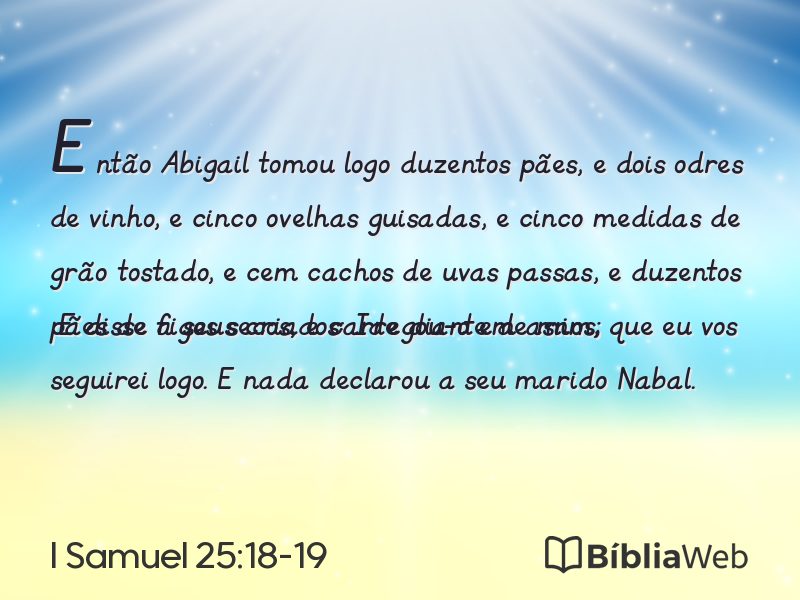 I Samuel 25:18-19 em imagem para compartilhar