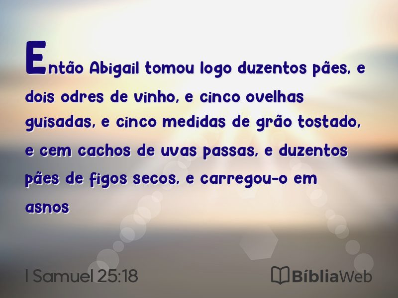 I Samuel 25:18 em imagem para compartilhar