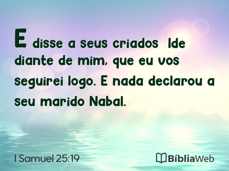 I Samuel 25:19 em imagem para compartilhar