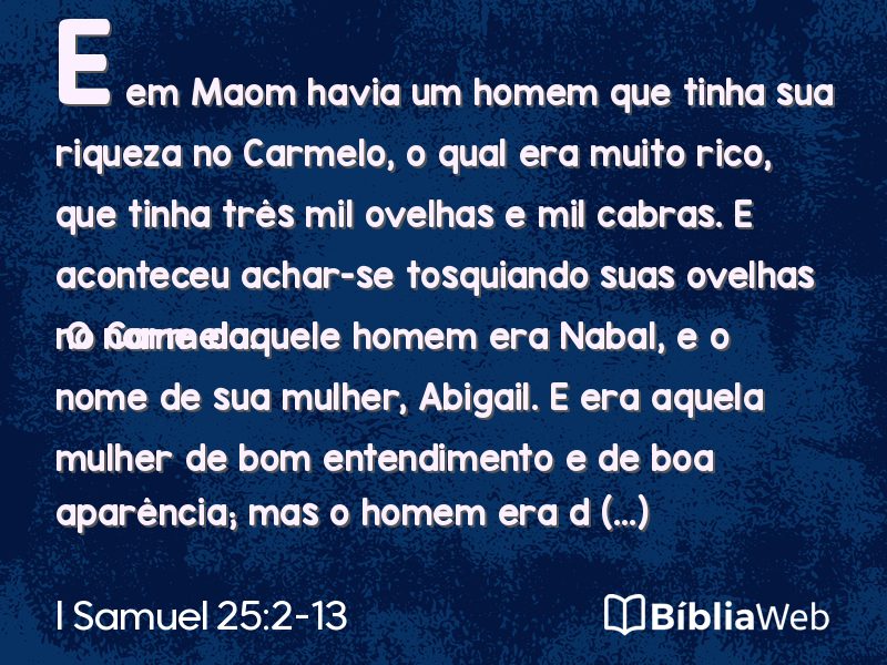 I Samuel 25:2-13 em imagem para compartilhar