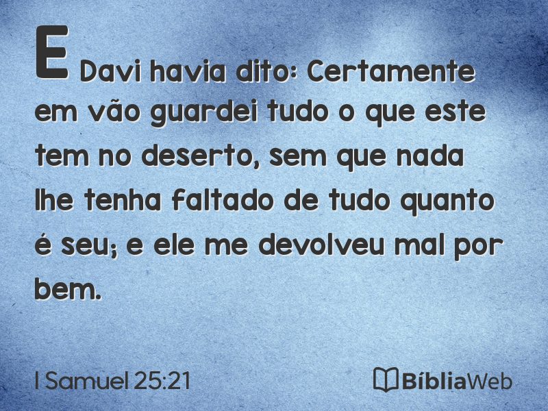 I Samuel 25:21 em imagem para compartilhar