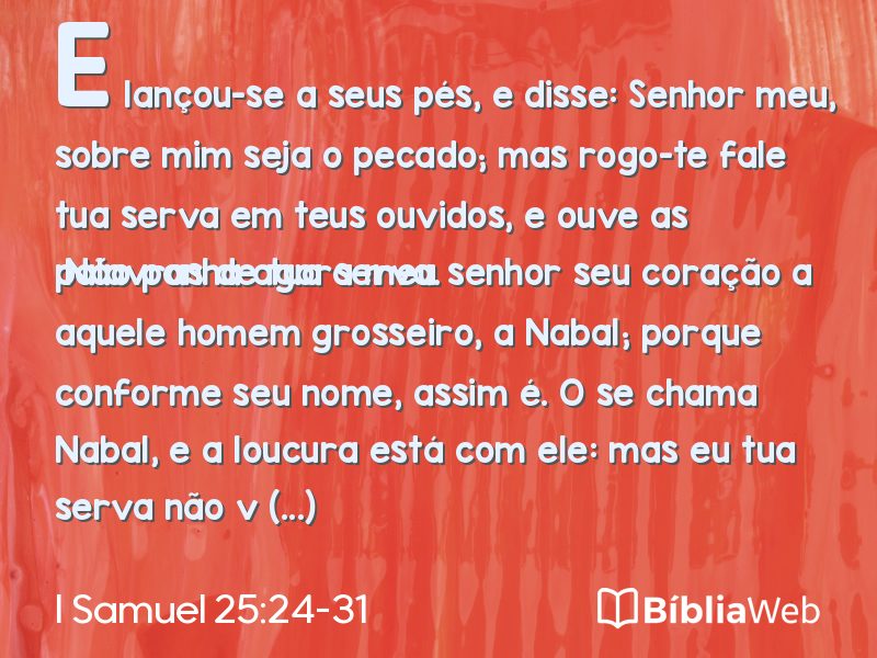 I Samuel 25:24-31 em imagem para compartilhar