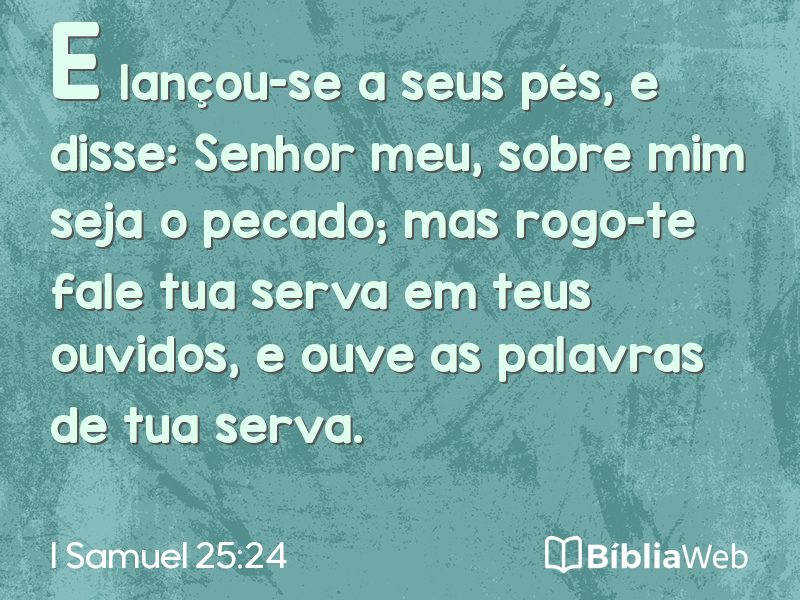 I Samuel 25:24 em imagem para compartilhar