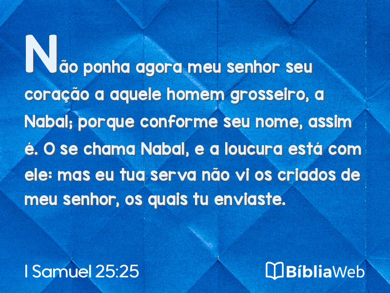 I Samuel 25:25 em imagem para compartilhar