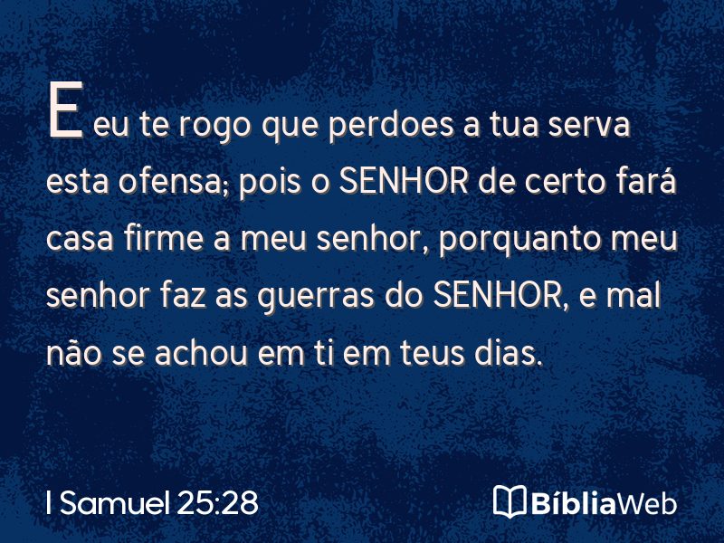 I Samuel 25:28 em imagem para compartilhar