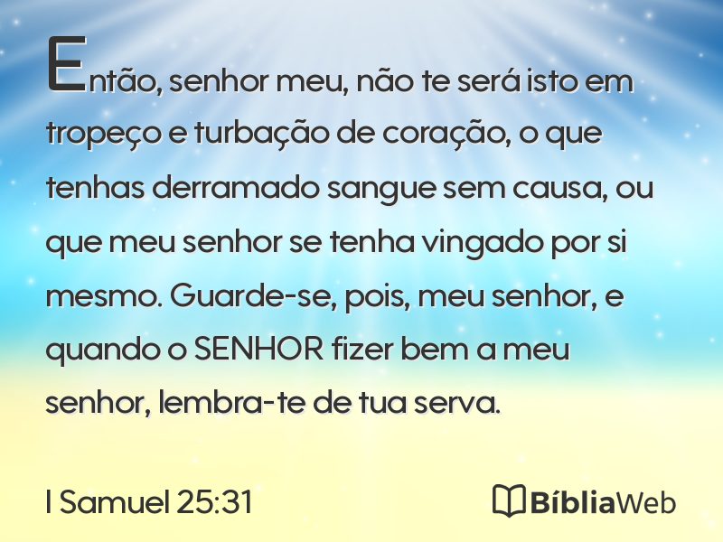 I Samuel 25:31 em imagem para compartilhar