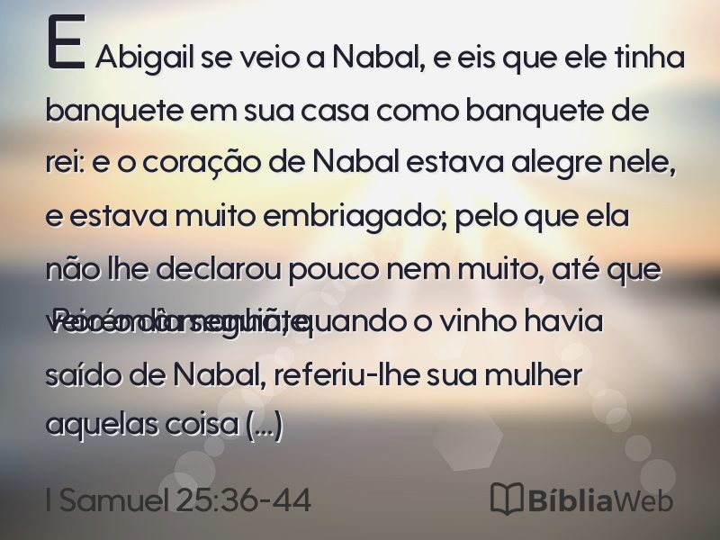 I Samuel 25:36-44 em imagem para compartilhar