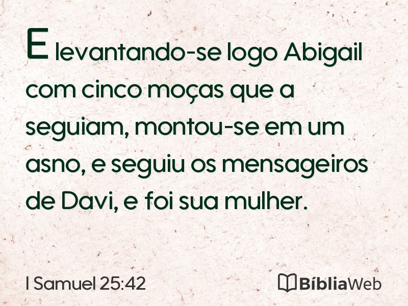 I Samuel 25:42 em imagem para compartilhar