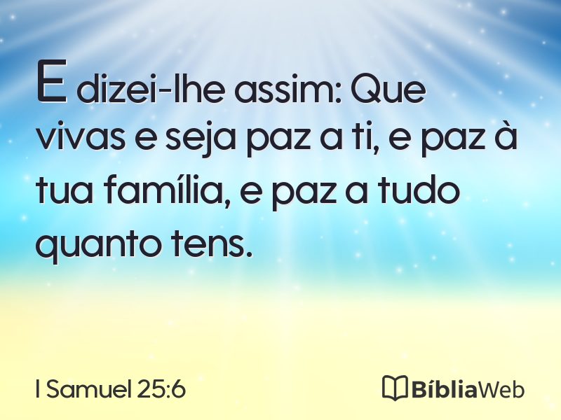 I Samuel 25:6 em imagem para compartilhar