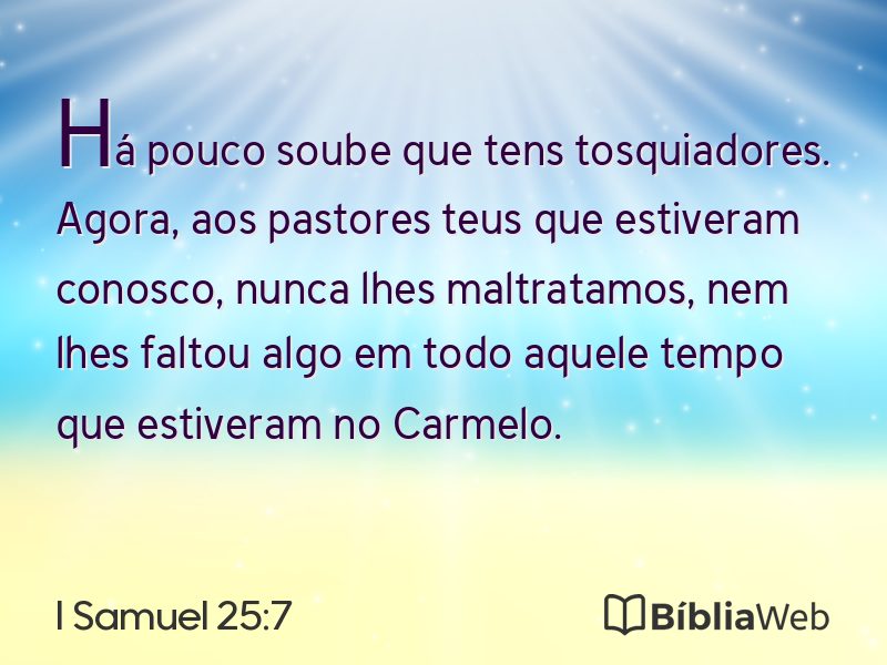 I Samuel 25:7 em imagem para compartilhar