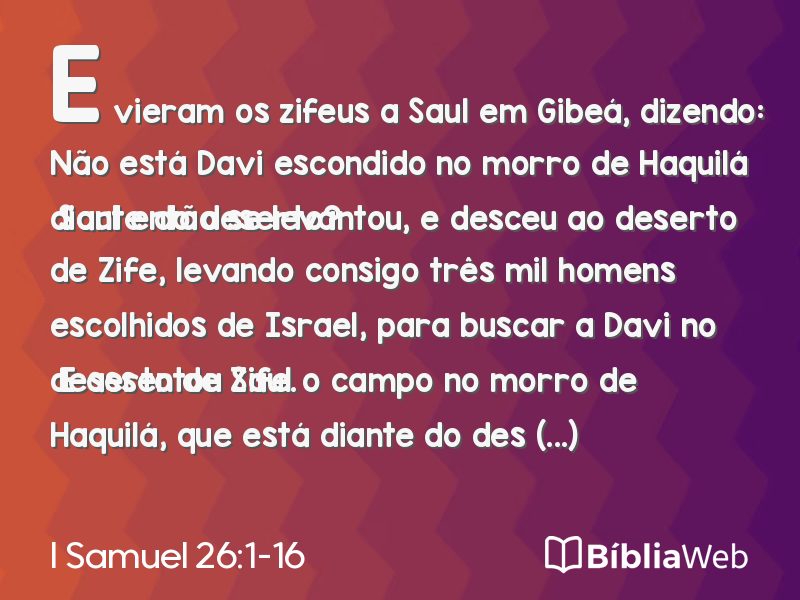 I Samuel 26:1-16 em imagem para compartilhar