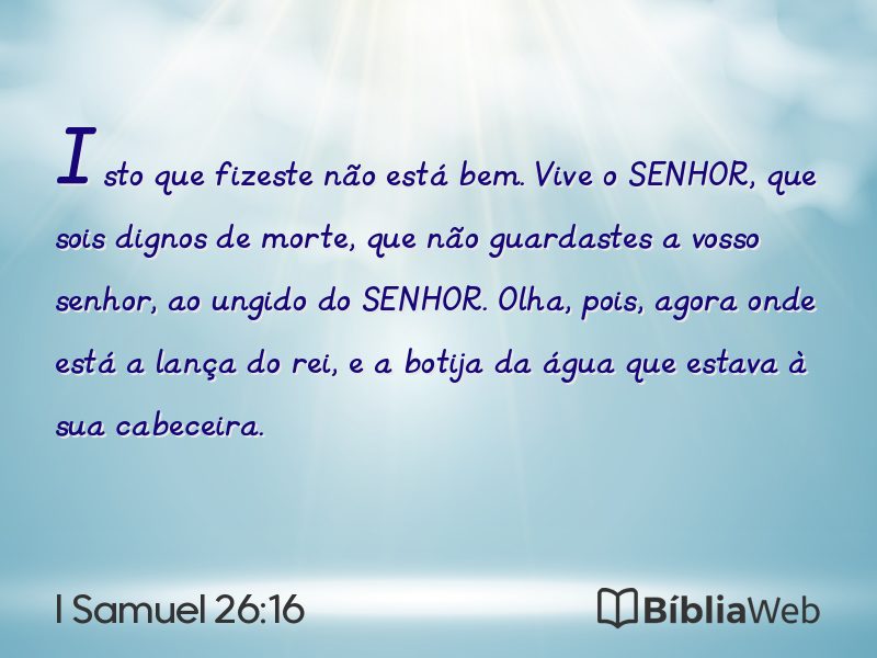 I Samuel 26:16 em imagem para compartilhar
