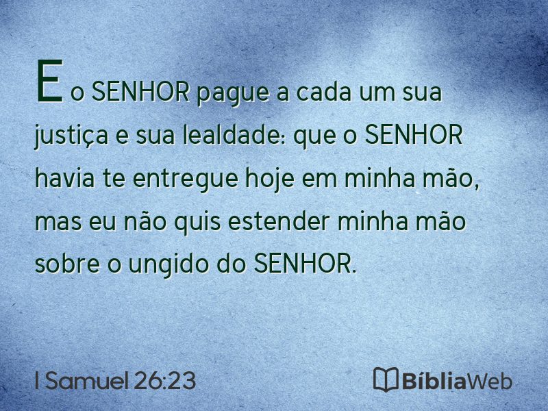 I Samuel 26:23 em imagem para compartilhar