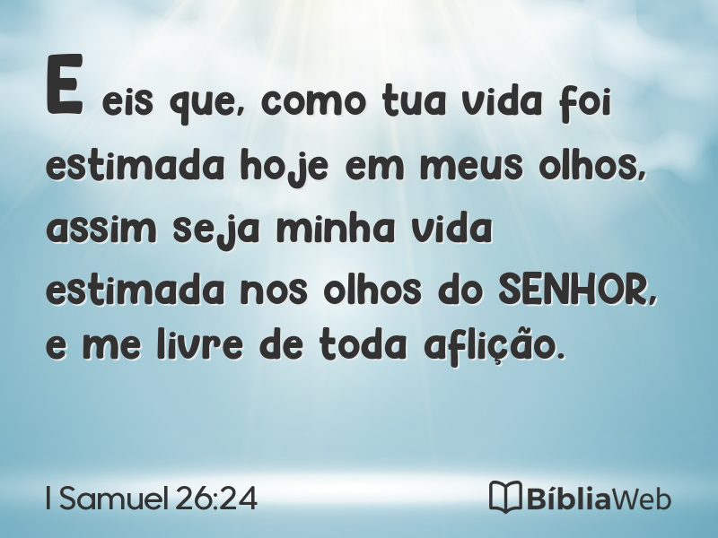 I Samuel 26:24 em imagem para compartilhar