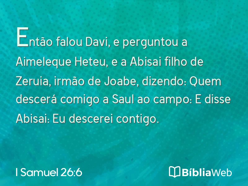 I Samuel 26:6 em imagem para compartilhar