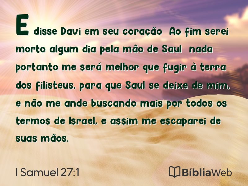 I Samuel 27:1 em imagem para compartilhar