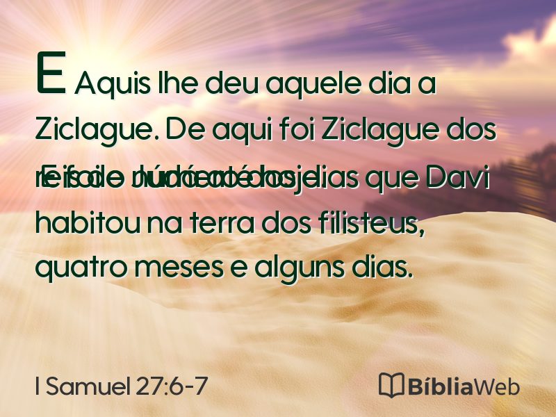 I Samuel 27:6-7 em imagem para compartilhar