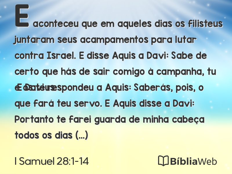 I Samuel 28:1-14 em imagem para compartilhar