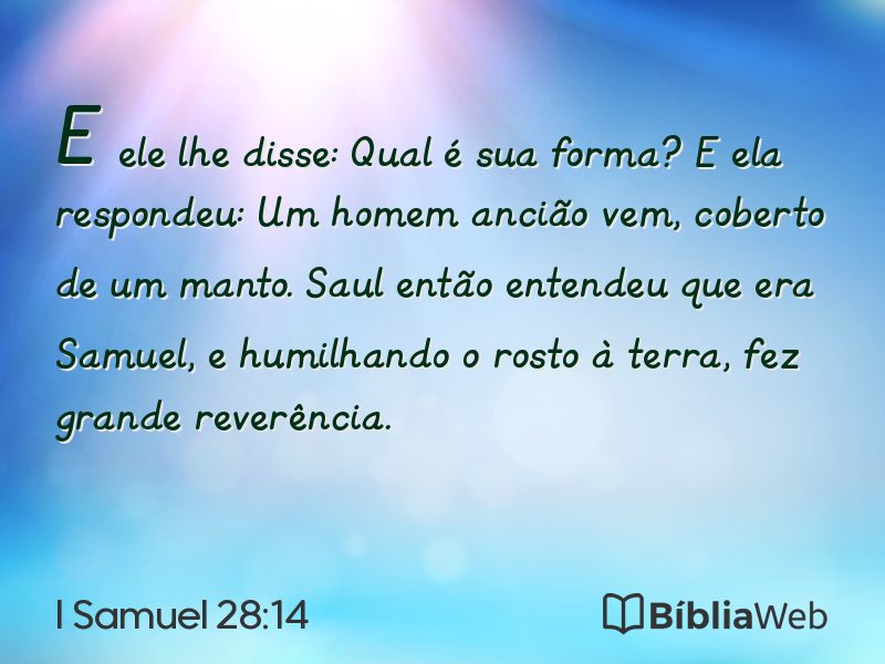 I Samuel 28:14 em imagem para compartilhar